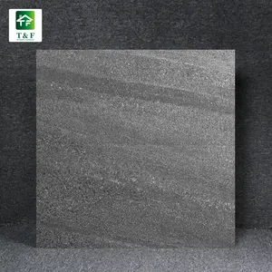 Ubin Lantai Porselen Tampilan Batu Pasir Abu-abu Gelap 600X600 Beton Antiselip Lantai Luar Ruangan