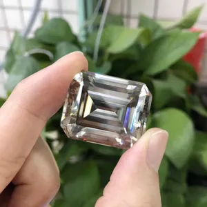 factory price excellent emerald cut moissanite white colorless DEF in 6x8mm 2 carat stone