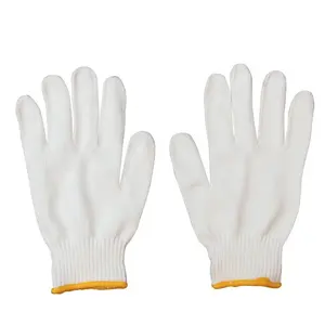 出厂价棉质建筑手套7号10号标13 gague天然白棉针织手套