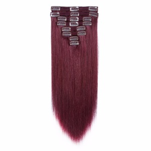 Shopping Online consegna il giorno successivo brasiliani del virgin dei capelli di colore nero doppio di trama clip in estensioni dei capelli testa completa - Product Image 6