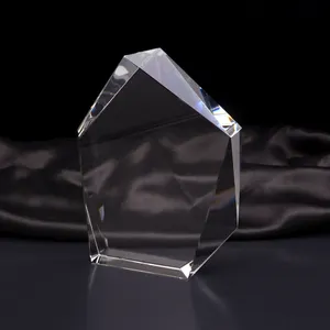 Honor of Crystal บล็อกคริสตัลภูเขาน้ำแข็งแกะสลักแก้วขนาดเล็กสีใส2023ใหม่จากโรงงาน