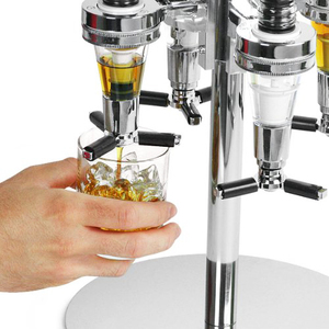 4本または6本のボトルカルーセルワイン/リキュールディスペンサー、回転クロムショットフロー - Product Image 5