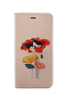 Forro estuche de tipo agenda de tpu pu resistente sucio Chica Del Flor para iphone 7 7plus celulares - Product Image 5