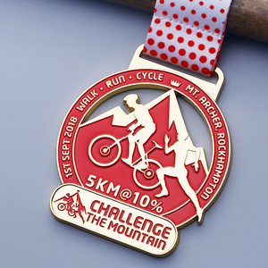 Campione gratuito a buon mercato placcatura in oro <span class=keywords><strong>opaco</strong></span> su misura <span class=keywords><strong>smalto</strong></span> morbido sfida lo sport medaglia ciclismo mountain bike - Product Image 6