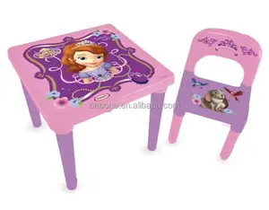 Muebles de sala de estar Americana para Niños, mesa de estudio y silla de plástico con estampado colorido, gran oferta, nuevo diseño