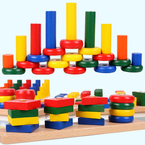 Alat Bantu Sensor Geometri Set Sorter Bentuk Pengenalan Warna Kayu Material Montessori Edukasi Juguetes Montessori - Product Image 6