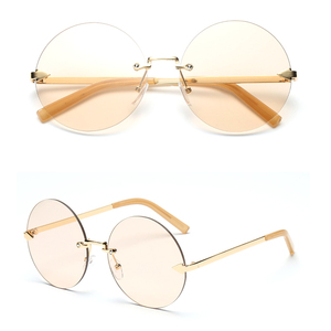 Ronda de gafas de sol <span class=keywords><strong>lentes</strong></span> de espejo nuevo estilo de los hombres de la moda de las mujeres de Metal Marco de gafas de sol - Product Image 4