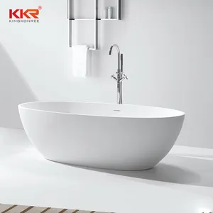 Kingkonree precios al por mayor CUPC de piedra artificial de acrílico independiente bañera