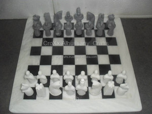 Juego de Ajedrez de mármol blanco y negro al mejor precio para amantes de los Juegos - Product Image 1