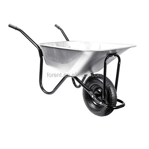Carriola in Acciaio Zincato <span class=keywords><strong>FORENT</strong></span> WB6204-2 con Ruota Pneumatica Solida per Edilizia e Giardinaggio, Capacità 150kg, 85L - Product Image 4