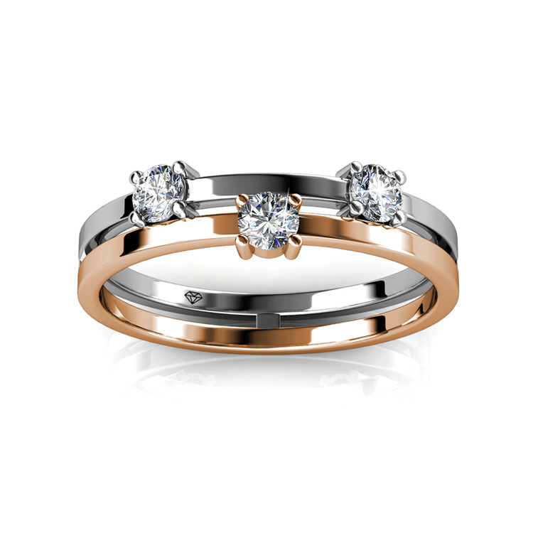 Quality Brass with 18K white and rose gold plated