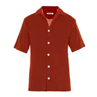 Men's Terry Short Sleeve Shirt, Cuban Collar
