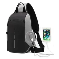 Деловая сумка через плечо для мужчин, маленький ранец на плечо с USB-зарядкой, слинг для улицы, тренажерного зала, походный рюкзак