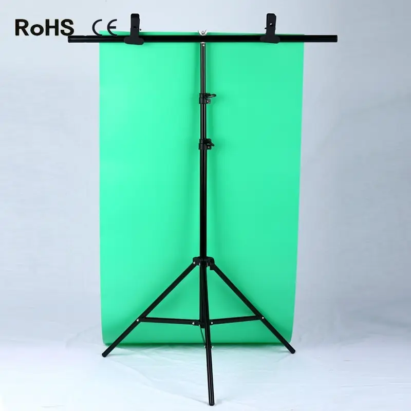 Aluminum Tripod with Cross Bar for Background Supporting T-Shape Stand PVC Backdrops Holder 80cm 200cm Extendable Height Width