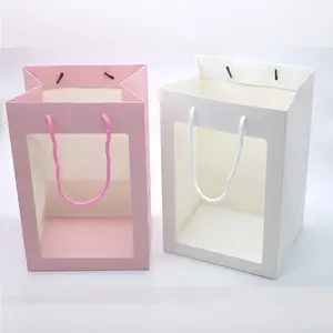 Sac en papier Rectangle pour cadeaux, 50 pièces, boîtes d'emballage de fleurs, sac à cadeaux pour fête de mariage