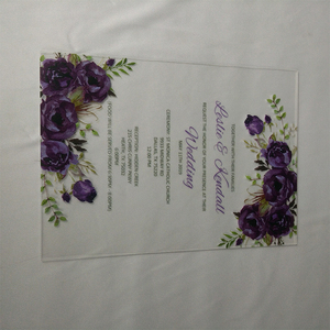 <span class=keywords><strong>Carte</strong></span> d'<span class=keywords><strong>invitation</strong></span> de <span class=keywords><strong>mariage</strong></span> élégante en acrylique transparent fin avec design floral <span class=keywords><strong>personnalisé</strong></span>, style moderne de luxe pour événements uniques de couples - Product Image 4