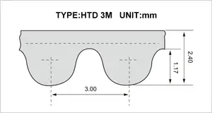 인기있는 산업용 벨트 HTD3M 고무 타이밍 벨트 동기 벨트 공장 직접