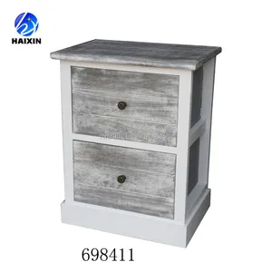 De madera muebles para el hogar muebles de tiendas de curiosidades gabinete con 2 cajones gris