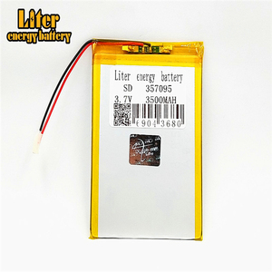Flat pure rechargeable 3,7 v lipo lithium battery 357095 3500 mah for flashtube mosquito - Product Image 1