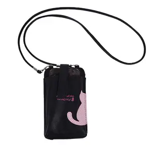 Mobiele tassen Schouder Kids Pouch Leuke Kat Decoratie Afdrukken Telefoon Pouch Mobiele Telefoon Schouderriem Tassen