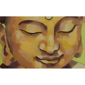 Абстрактная Настенная картина с изображением лица будды ручной работы