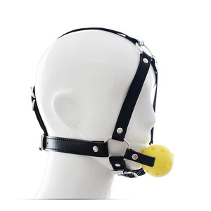 Couro preto escravidão capuz cabeça arnês com boca bola mordaça para contenção ou escravo cosplay - Product Image 4