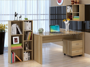 Escritorio moderno de madera para estudiantes, mesa de ordenador, estantería de oficina - Product Image 4