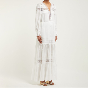 Ritaglio delle donne Sexy Bianco Con Scollo A V maxi Vestito Da Partito - Product Image 4