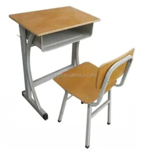 Cheap School Used Student Desk and Chair School Furniture Wood Desktop Metal Table Leg School Sets