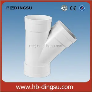 Besar 50Mm Pvc Fitting Pipa Drainase PVC 45 Derajat Y Tee Pipa Fitting