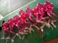 Lustre en verre soufflé à la main coloré, transparent, moderne, fait à la main, art de plafond pour salon, style 1020, rose clair, 10, économie d'énergie