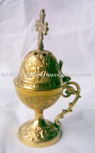 Quemador de incienso de latón, hecho para uso religioso en el hogar - Product Image 2