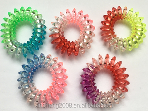 Paillettes De haute Qualité En <span class=keywords><strong>Spirale</strong></span> En <span class=keywords><strong>Plastique</strong></span> Bandes De <span class=keywords><strong>Cheveux</strong></span> Bébé Filles Queue De Cheval Élastique Bobbles Bande - Product Image 3