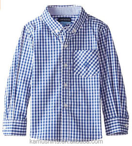 Garçon Bleu Vichy Classique à Manches Longues <span class=keywords><strong>Chemise</strong></span> - Product Image 2