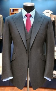 Costumes d'affaires classiques anti-rides Steve & James pour hommes en tissu laine/polyester, col cranté, fermeture simple boutonnage - Product Image 3