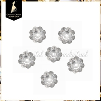 Strass en forme de fleur en cristal AB, vente en gros, strass en verre à fond plat, à coudre avec trou pour les vêtements, 10 pièces