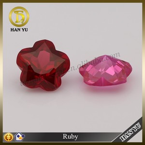 Bonita forma de flor artificial de calidad gema rubi precio de joyas - Product Image 2