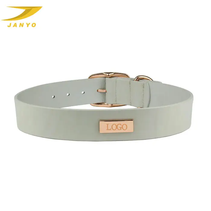 dog collar charm wholesale design your own logo luxury leather dog collar with gold buckle
