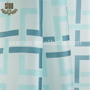 Cortinas dormitorio <span class=keywords><strong>Azul</strong></span> Geométrico Impresión de Última Moda - Product Image 2