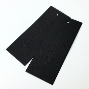 थोक कस्टम मुद्रित कपड़े काले मैट cardstock टैग लटका, कपड़ों के लिए Hangtag खुद लोगो - Product Image 1