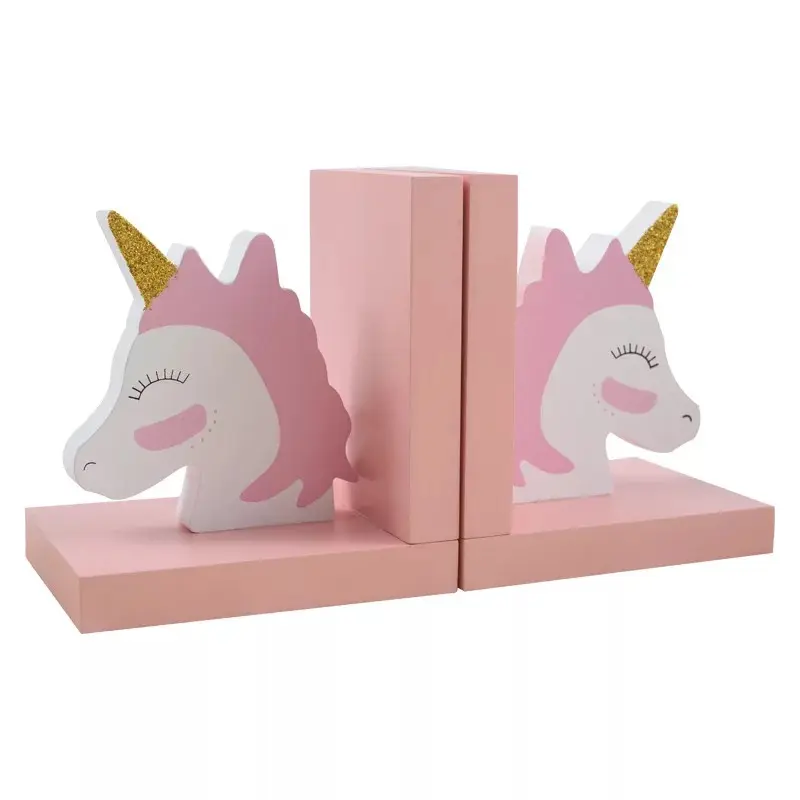 Sujetalibros de madera personalizados sujetalibros de unicornio para niños