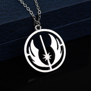 Nouveau collier de mode avec pendentif étoile <span class=keywords><strong>creuse</strong></span>, ordre Jedi, film Star Wars - Product Image 3