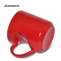 Sunmeta Sublimation blanc mat 11oz tasse magique en forme de coeur changement de couleur tasse en céramique pour sublimation