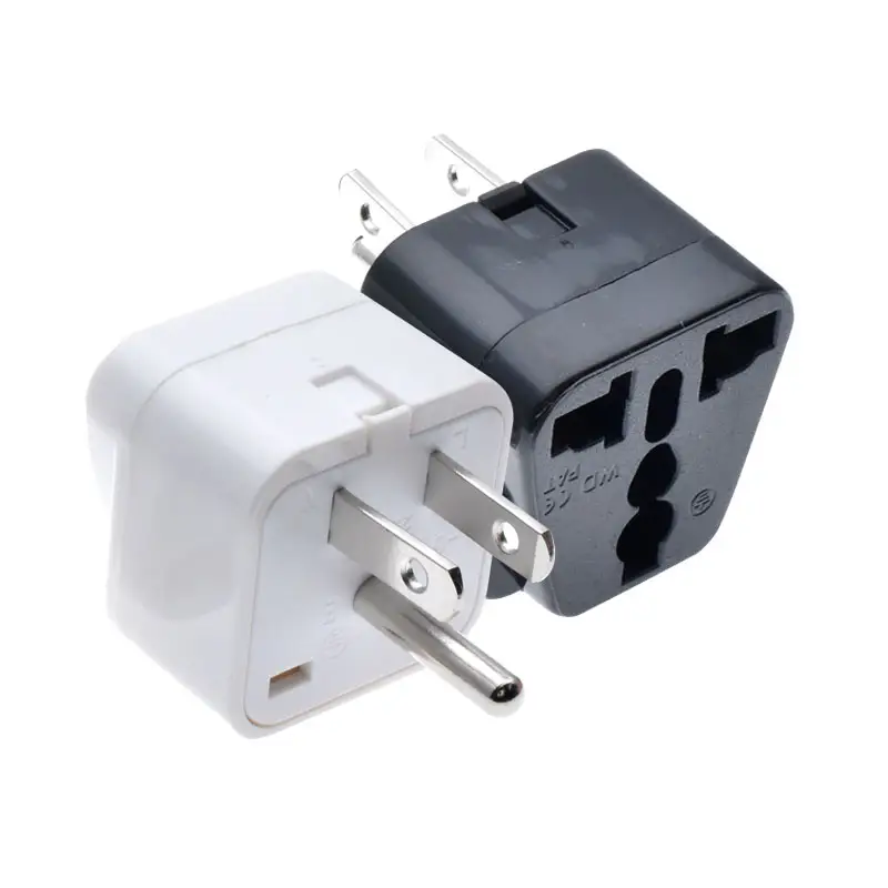 1pcs 3pins Universal travel USA American power plug adapter US to EU UK US China converter socket