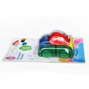 Set of 7 Safe and Non Toxic 3D Car-Shaped Puzzle Crayons
