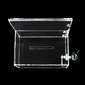 Rõ Ràng Tùy Chỉnh Thực Hiện Đóng Góp Minh Bạch Thẻ Kinh Doanh Acrylic Hiển Thị Lá Phiếu Gợi Ý Hộp Với Khóa - Product Image 3