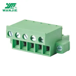 Parafuso dianteiro wanjie 5.0mm 5.08mm, conector de bloco terminal WJ2EDGKCM-5.0/5.08