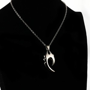 Marlario moda in acciaio inox tipo fiamma profilo lupo <span class=keywords><strong>dente</strong></span> <span class=keywords><strong>collana</strong></span> uomo in acciaio <span class=keywords><strong>ciondolo</strong></span> - Product Image 4