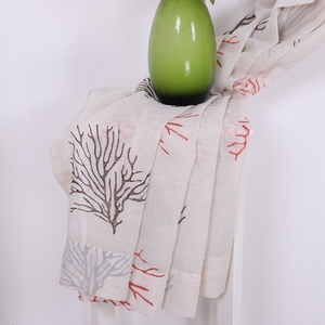 Conception personnalisée broderie pure rideau polyester rideau en toile <span class=keywords><strong>de</strong></span> <span class=keywords><strong>lin</strong></span> pour windows - Product Image 4