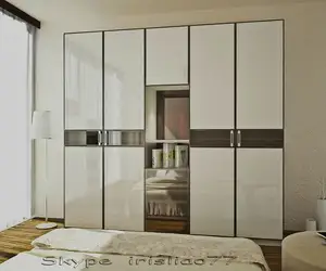 Novo estilo de moda umidade intergraça de madeira armário quarto guarda-roupa